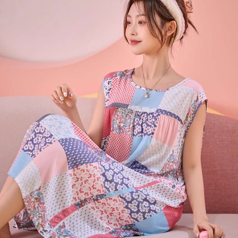 ゆったりリラックス花柄ワンピース レディース ルームウェア