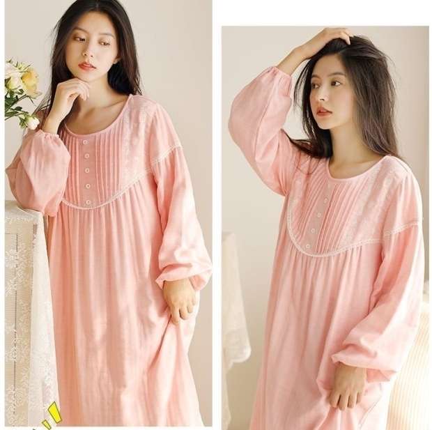 ふんわり優雅なパフスリーブワンピース レディース ルームウェア