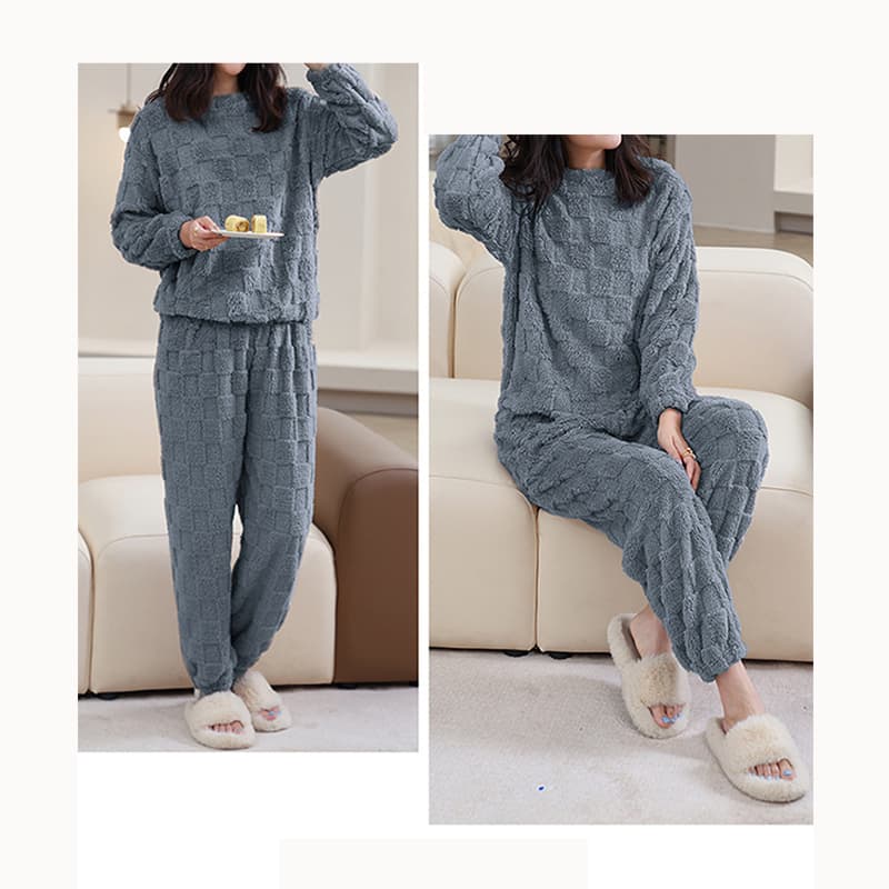 ルームウェア 秋冬新作レディース厚手パジャマ上下セット長袖暖か部屋着