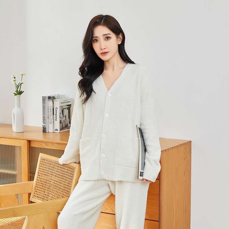 もこもこ素材のゆったりカーディガンセット レディース ルームウェア