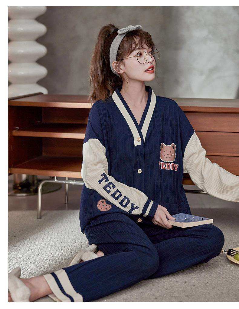 もこもこウサギ耳リボン付き部屋着セット レディース ルームウェア