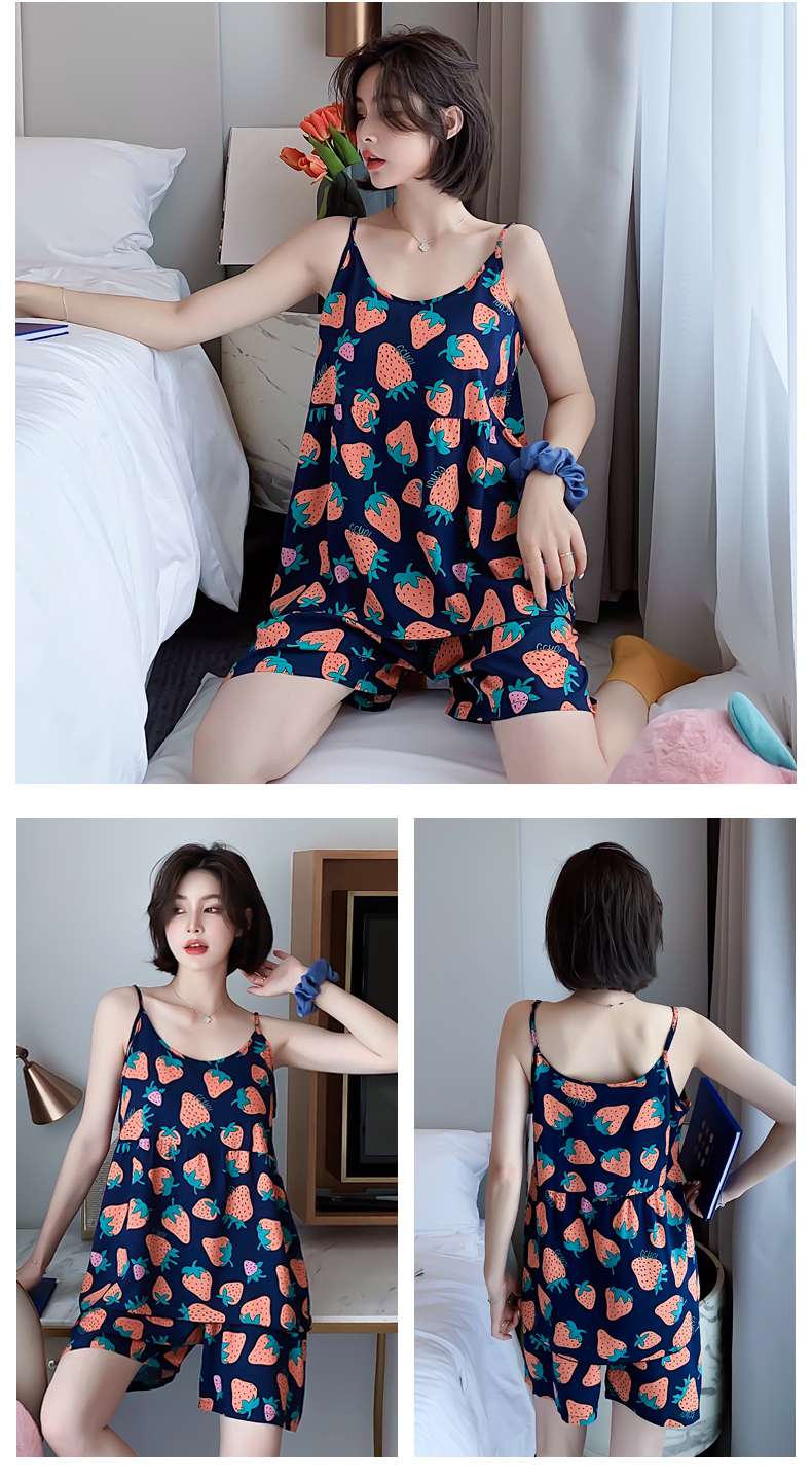 イチゴ柄キャミソールセット レディース ルームウェア