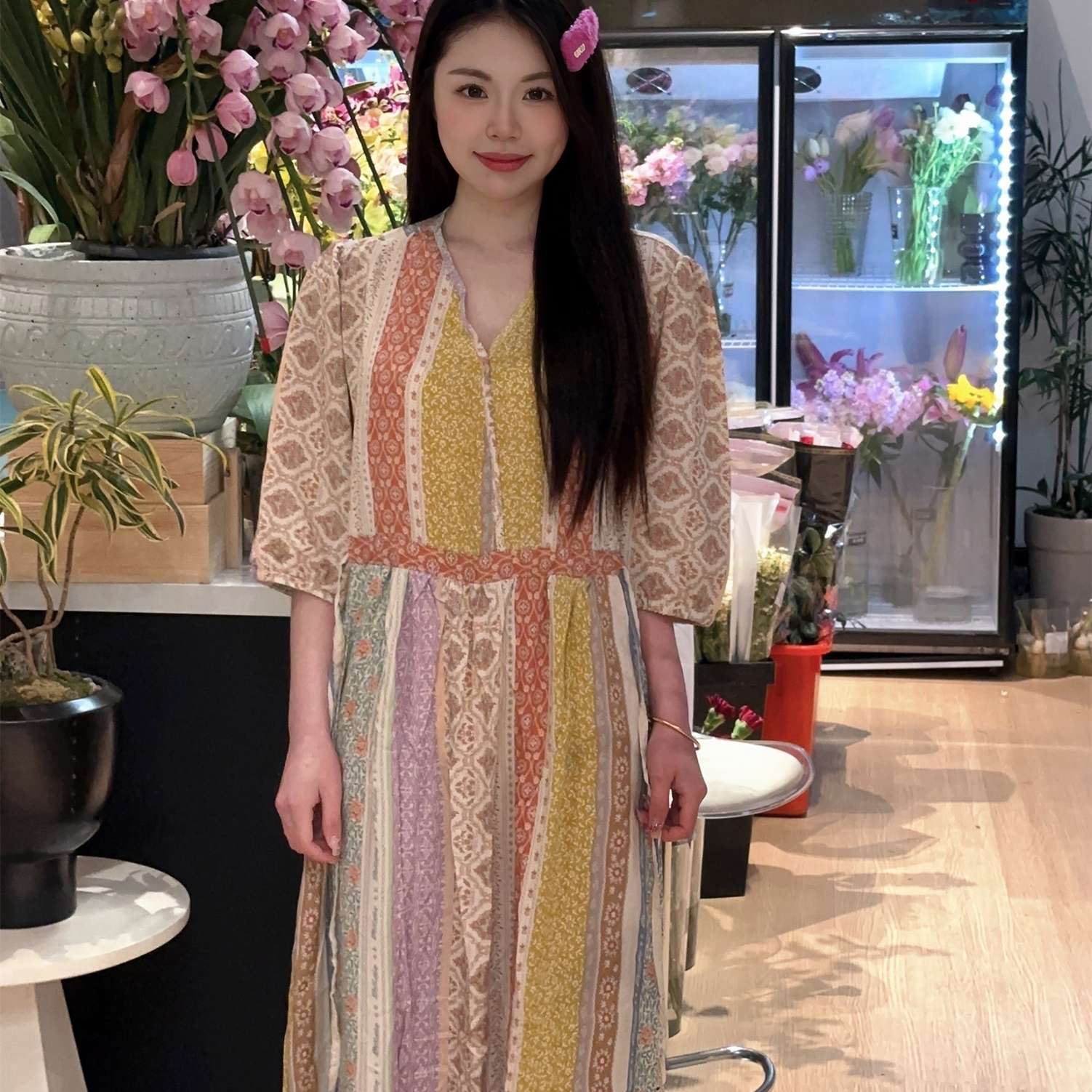 軽やかな生地感と豊かなドレープが美しいマキシ丈ワンピース レディース ルームウェア