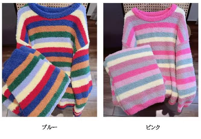 ルームウェア 新作秋冬ふわもこ暖かい長袖パジャマ上下セット