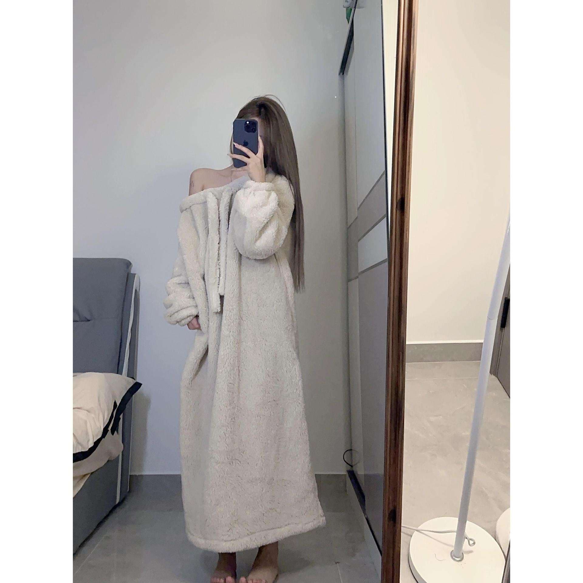 もこもこ冬のリラックスワンピース レディース ルームウェア