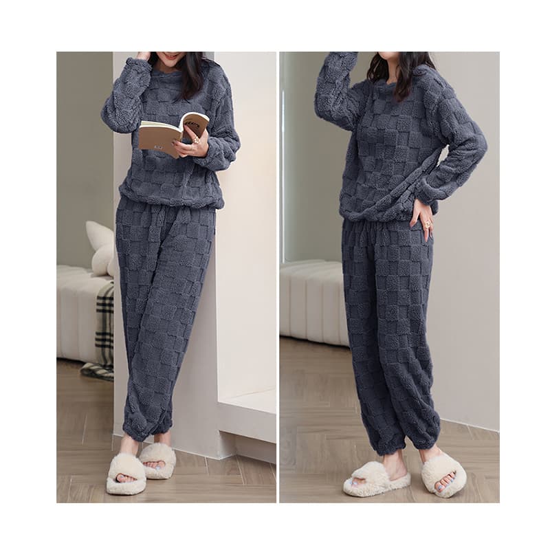 ルームウェア 秋冬新作レディース厚手パジャマ上下セット長袖暖か部屋着