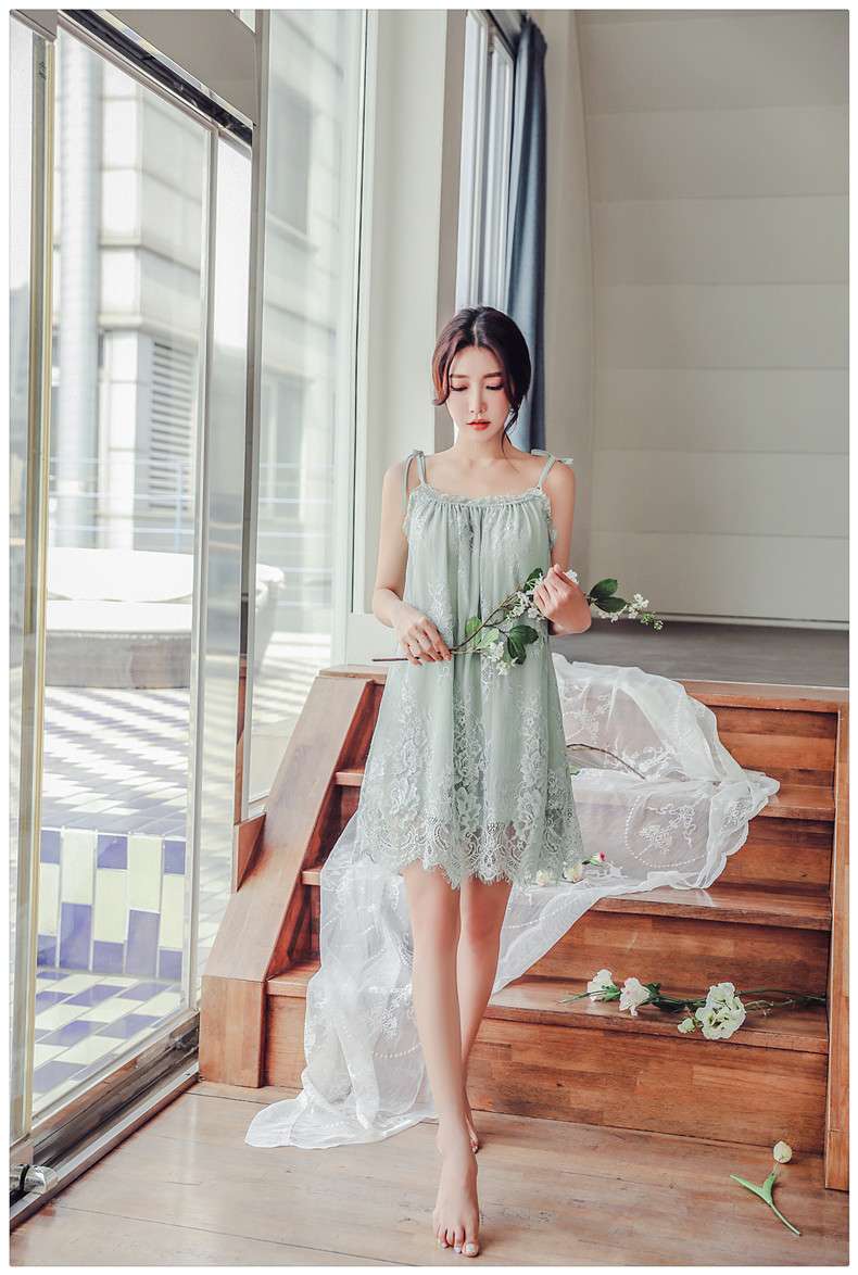 レースたっぷり夢見る女性らしい優雅なナイトウェア レディース ルームウェア