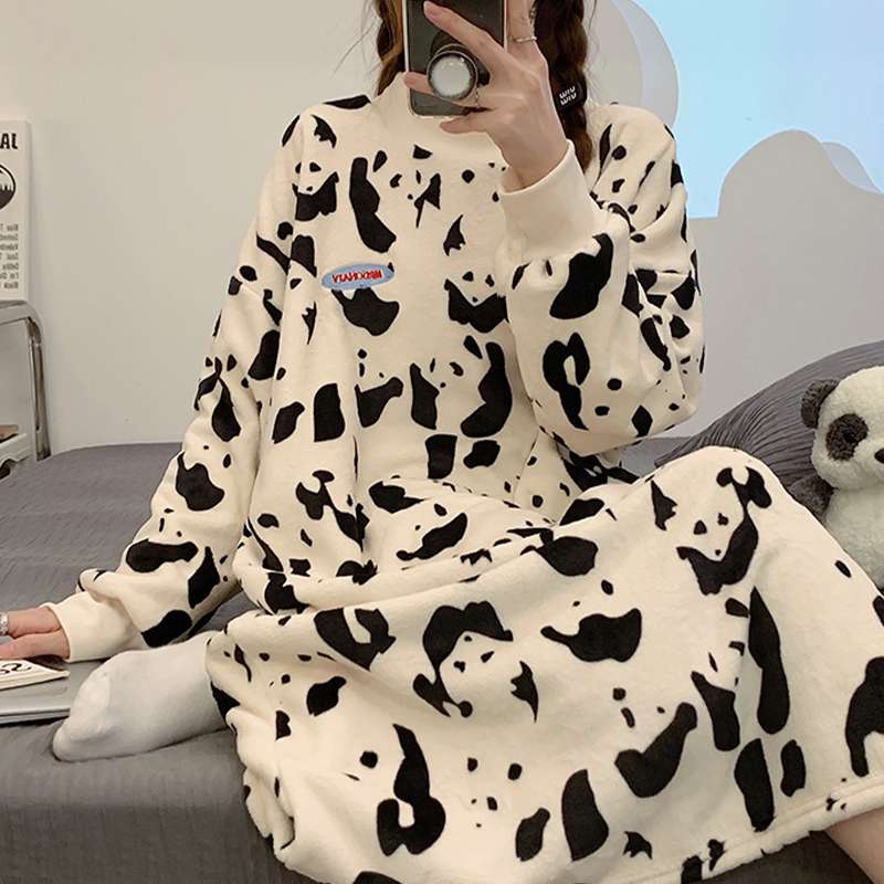 パンダ柄モコモコルームワンピース レディース ルームウェア