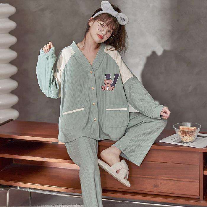 もこもこウサギ耳リボン付き部屋着セット レディース ルームウェア