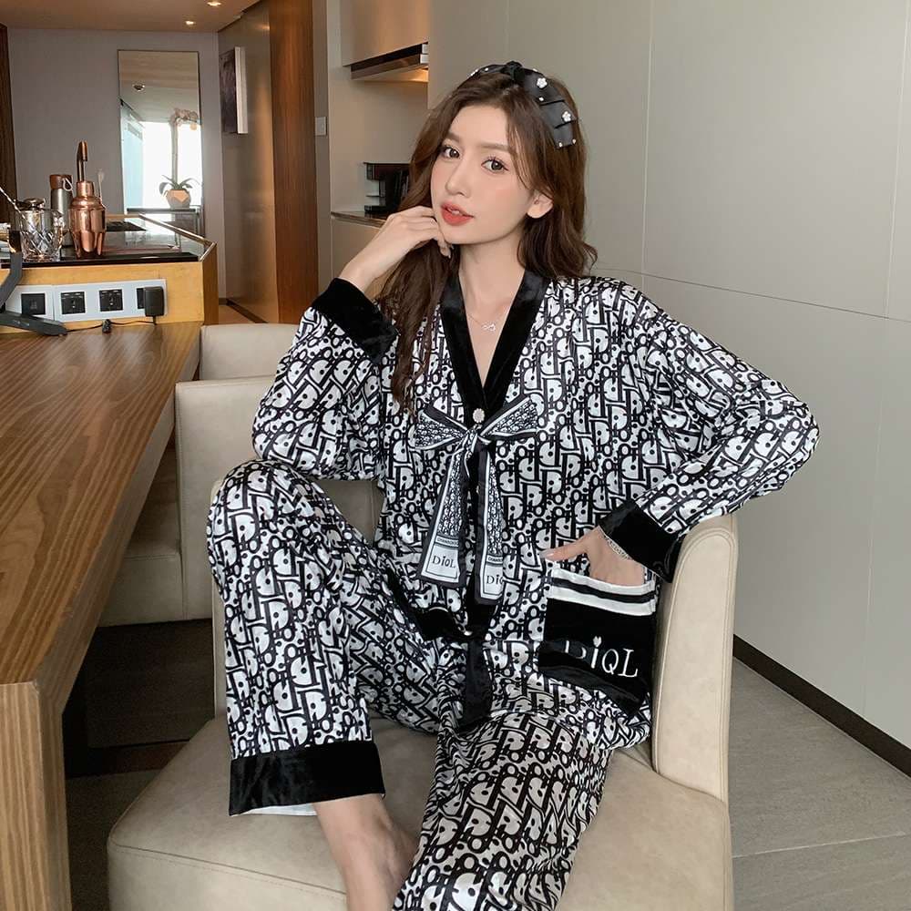 モノグラム柄パジャマ風セット レディース ルームウェア