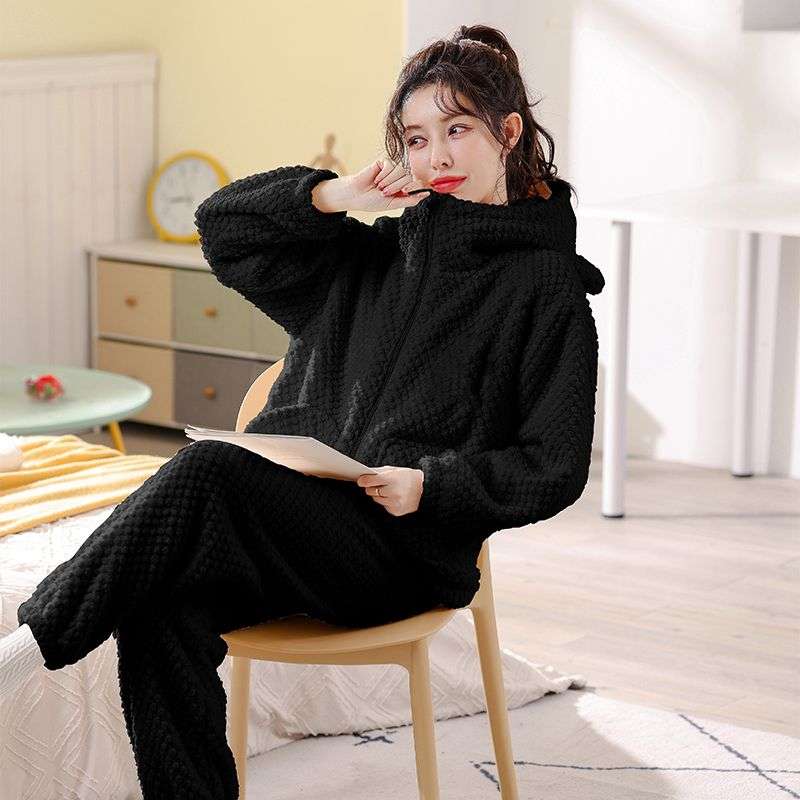 もこもこあったかフード付き レディース ルームウェア