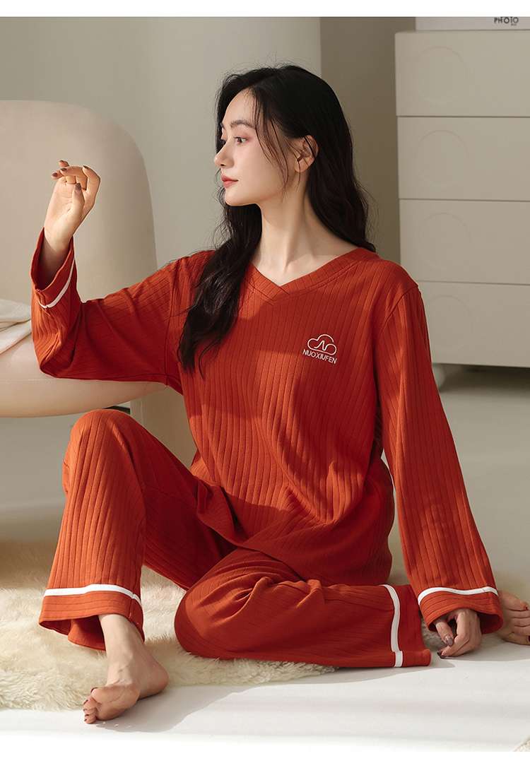 レディース ルームウェア リブ編み リラックスルームウェアセット