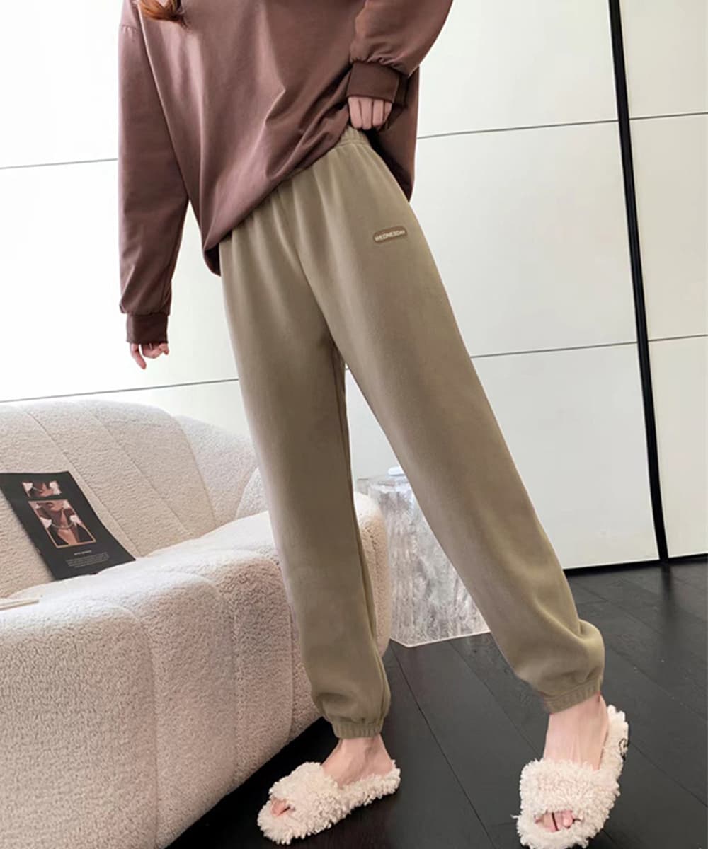 ルームウェア 暖かふわふわフリース部屋着パンツ