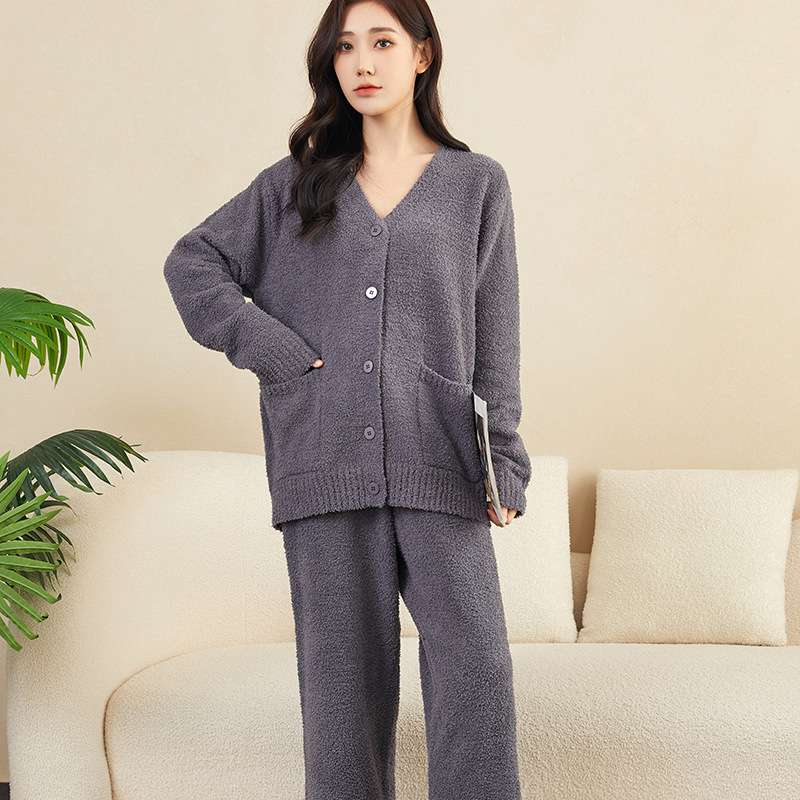 もこもこ素材のゆったりカーディガンセット レディース ルームウェア