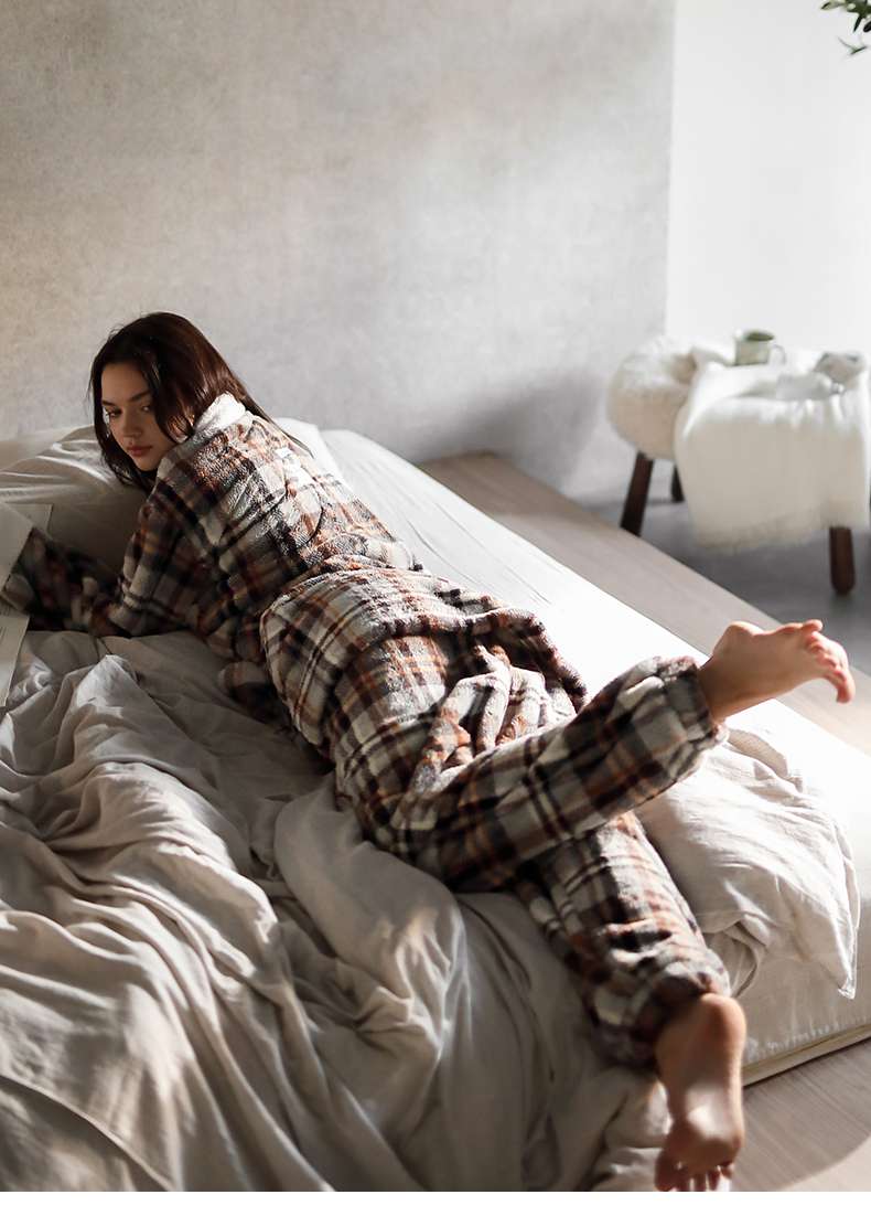 もこもこチェック柄セット レディース ルームウェア