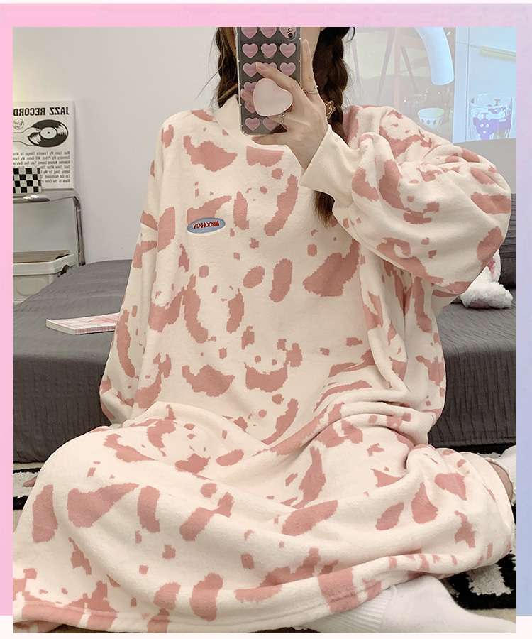 パンダ柄モコモコルームワンピース レディース ルームウェア