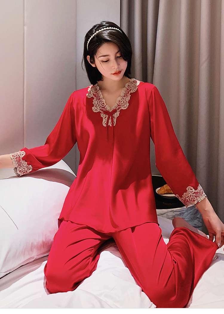 レース襟パジャマ レディース ルームウェア