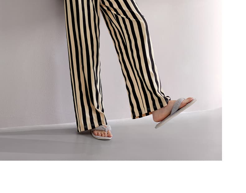 レディース ルームウェア ゆったりストライプ パジャマセット