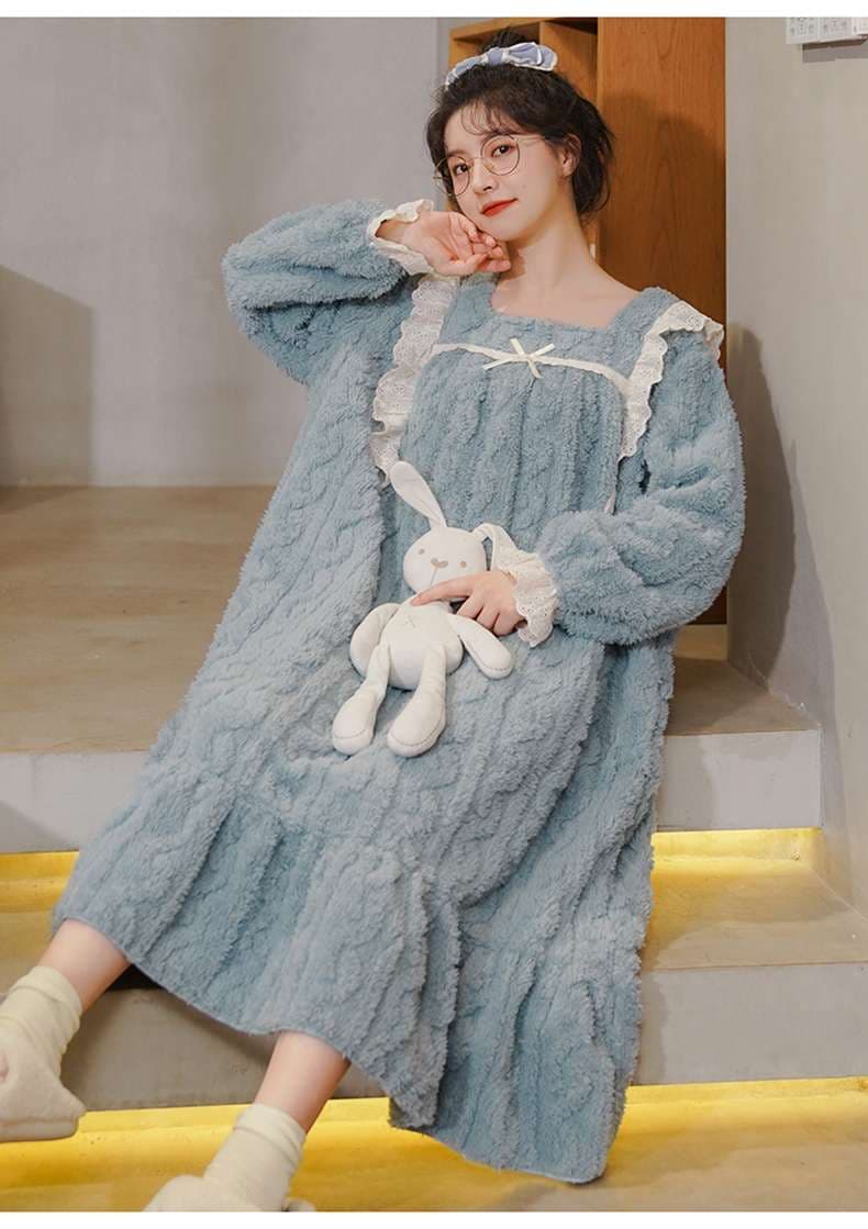 ふわもこうさぎさんおやすみワンピース レディース ルームウェア