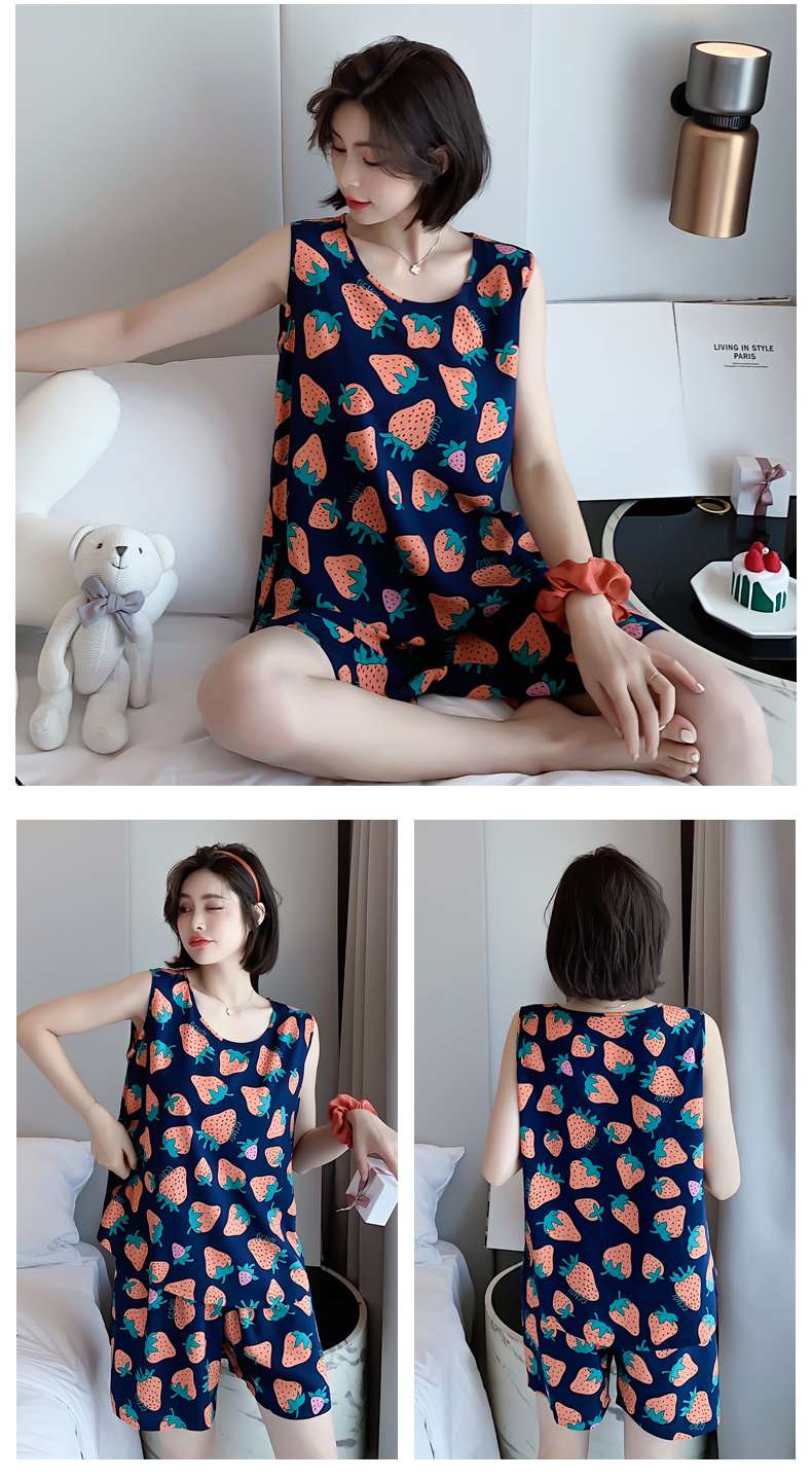 イチゴ柄キャミソールセット レディース ルームウェア