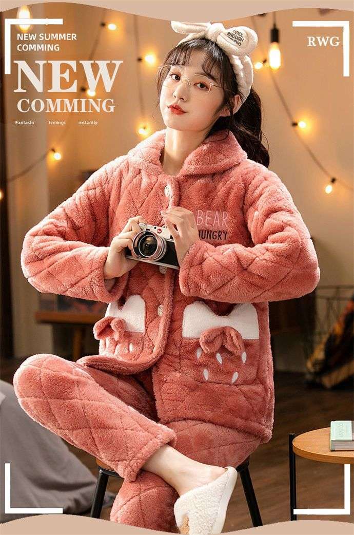 もこもこあったかパジャマセット レディース ルームウェア