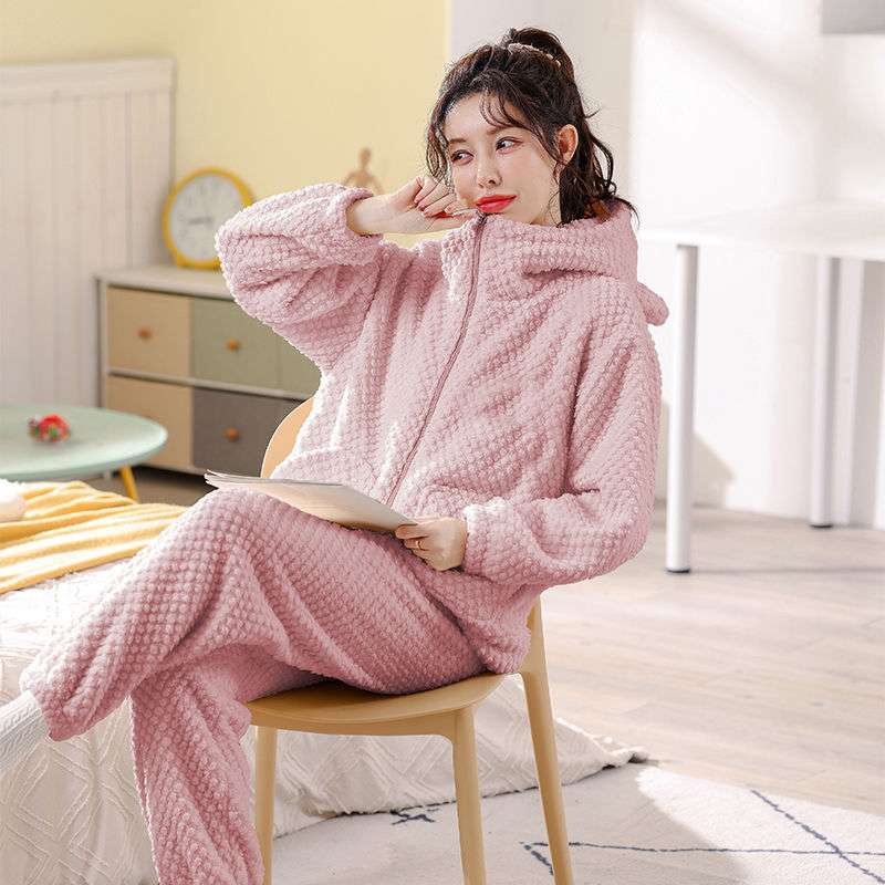 もこもこあったかフード付き レディース ルームウェア