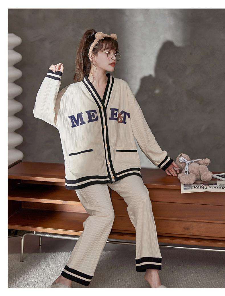 もこもこウサギ耳リボン付き部屋着セット レディース ルームウェア