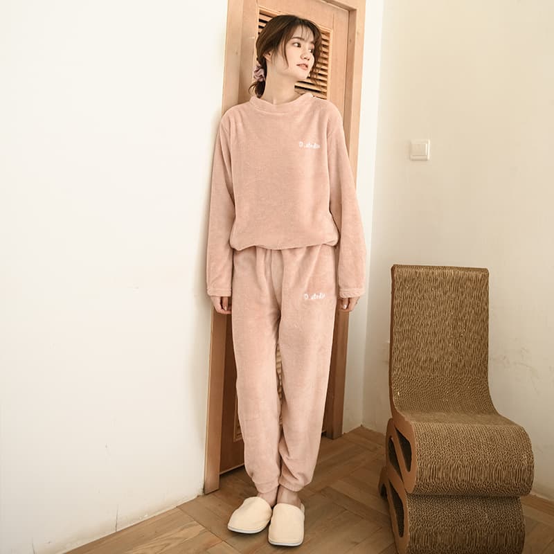 長袖厚手ルームウェア上下セット女性用パジャマ部屋着