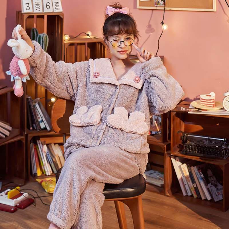 もこもこウサギさんポケット付き レディース ルームウェア